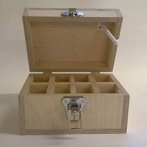 Large Unfinished Wood Box with Child safety latch and Front Clasp for Arts, Crafts, Hobbies and Home Storage