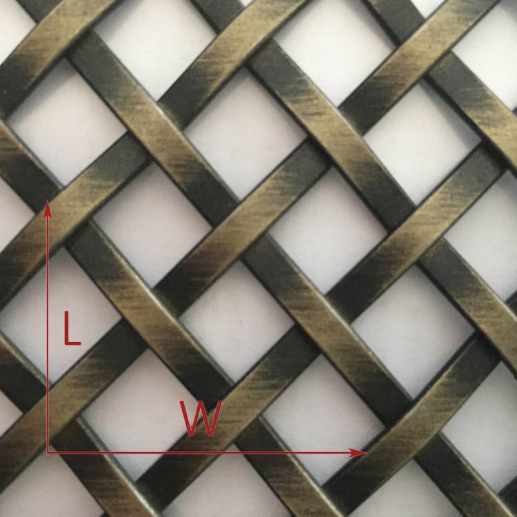 Antique Brass Flat Wire Mesh Panel for Cabinet (2)