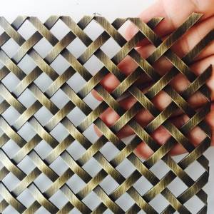 XY-1510G Antique Brass Plated Wire Mesh for Cabinet Door