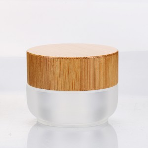 15g Recyclable Acrylic Face Cream Container Small Cosmetic Pot with Bamboo Cap