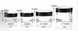 3g 5g 10g 15g Multi Size Powder Jars Low Price Glitter Container Transparent Bottle