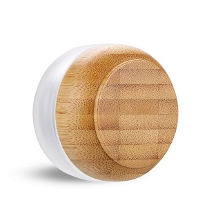 15g High Quality Bamboo Wooden Acrylic Custom Cream Jar Frosted Clear Face Cream Container