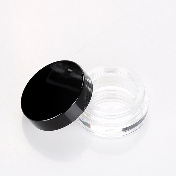 10g clear custom loose powder pot cosmetic glitter cylinder eyeshadow container with black cap Featured Image