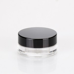10g clear custom loose powder pot cosmetic glitter cylinder eyeshadow container with black cap