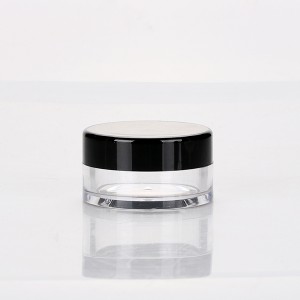 10g empty loose powder clear black cap wholesale cosmetic nail uv gel plastic jar with sifter