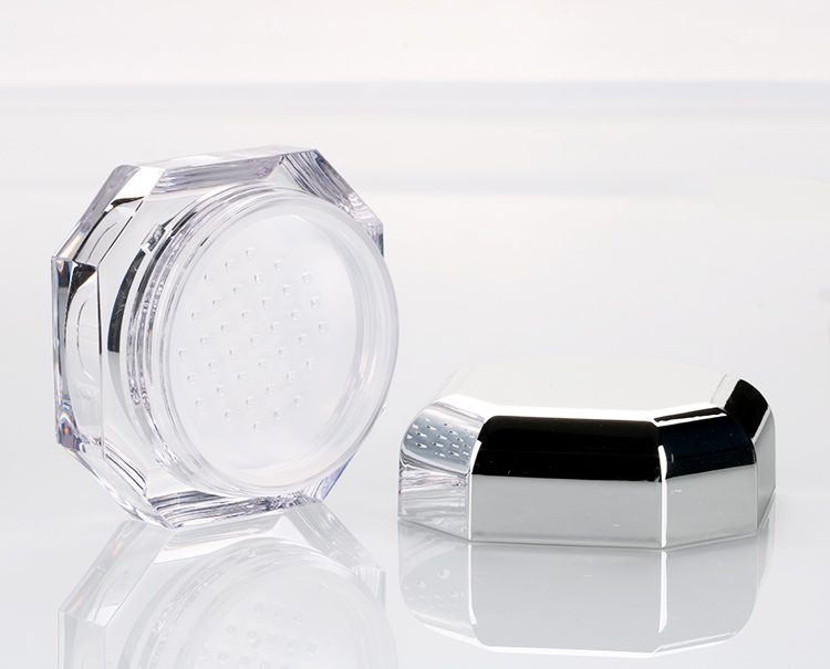 15g Double Wall Nail Polish Jars Transparent Acrylic Cosmetic Container with Silver Cap Featured Image