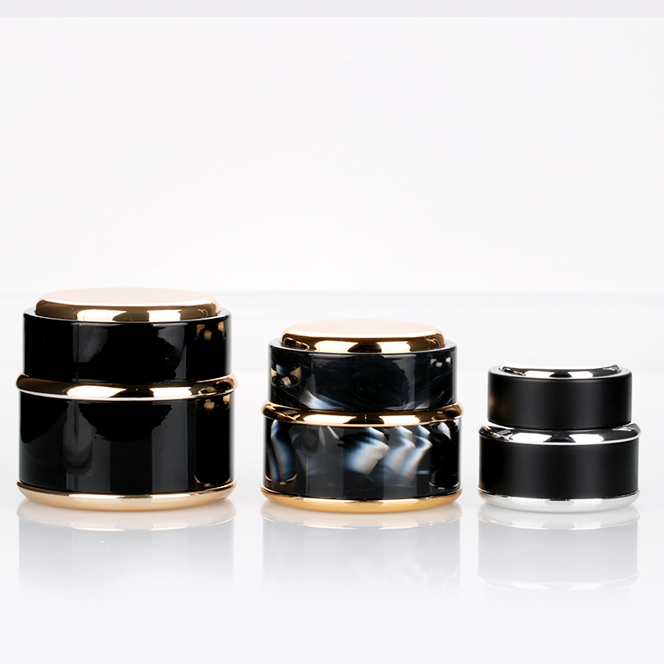 15g 30g 50g custom plastic black skin care cream jar beauty containers with lids Featured Image