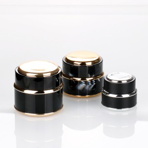 15g 30g 50g custom plastic black skin care cream jar beauty containers with lids