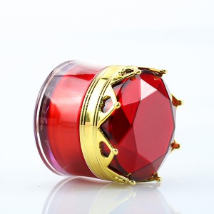 15g Luxury Red Acrylic Round Face Cream Jar Small Eye Cream Container With Crown Cap