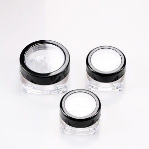 3g 5g 10g Square PS Material Nail Products Bottle Loose Powder Jar with Round Cap