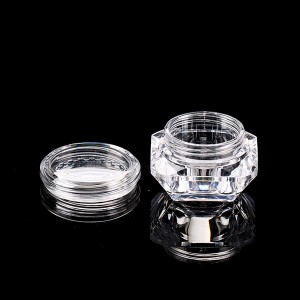 5g Unique Shape Cosmetic Container Nail Powder PS Container Clear Nail Powder Plastic Jar