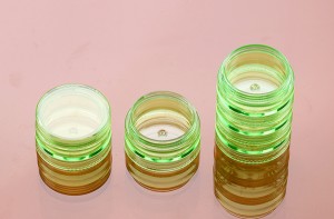 5g multilayer cosmetic clear powder jar custom green plastic bottle for eye shadow