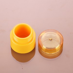 5g yellow empty high quality beauty plastic cylinder uv gel container cosmetic packing bottle for nail polish