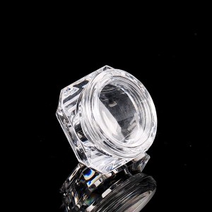 5g Unique Shape Cosmetic Container Nail Powder PS Container Clear Nail Powder Plastic Jar