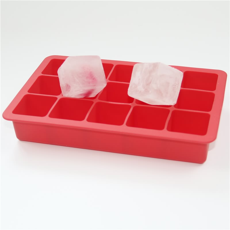 Ice Cube Tray Large Size Silicone Flexible 15 Cavity Ice Maker for Whiskey and Cocktails, Keep Drinks Chilled Featured Image