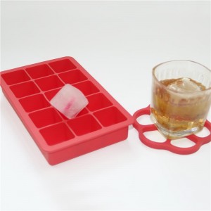 Ice Cube Tray Large Size Silicone Flexible 15 Cavity Ice Maker for Whiskey and Cocktails, Keep Drinks Chilled