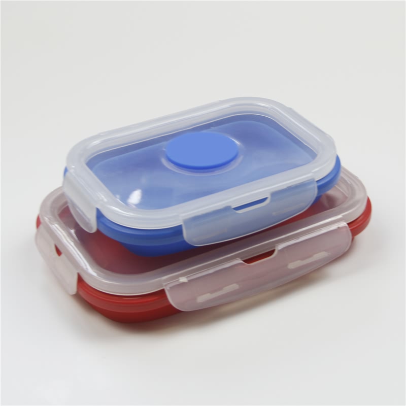 Collapsible Silicone Food Storage Container, Leftover Meal box For Kitchen, Bento Lunch Boxes, BPA Free, Microwave, Dishwasher and Freezer Safe. Foldable Thin Bin Design Saves Your Space. Featured Image