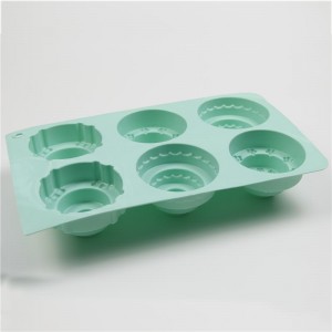 6 cake pattern silicone birthday cake bread pie molds, birthday cake-shaped non-stick bakeware for birthday parties