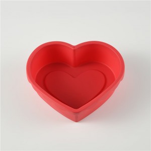 Heart Shaped Silicone Baking Cup Reusable Cake Lining Non-stick Muffin Cup Cake Mold in Rainbow Colored Cake Stand