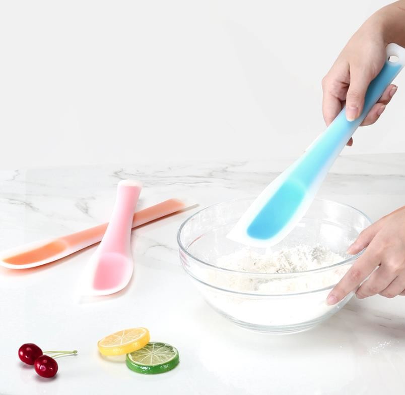 Translucent Silicone Spoon Spatula 3 PCS Food Safe FDA White Handle