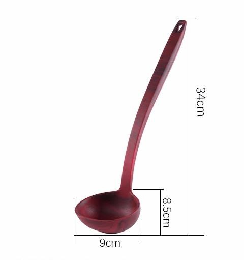 Wood Grain surface Long handle Food Grade Silicone Soup Spoon Kitchen tools