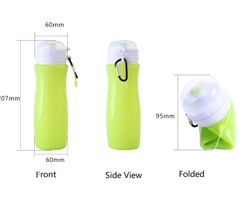 450ML bpa free water bottles FDA silicone water bottles with custom printing logo