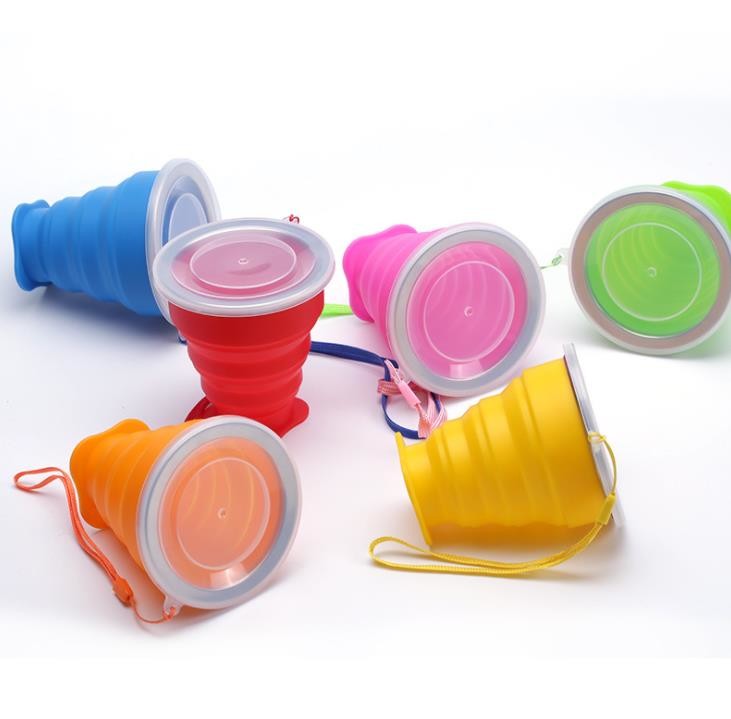 Portable Food Grade Silicone collapsible travelling usage foldable cup