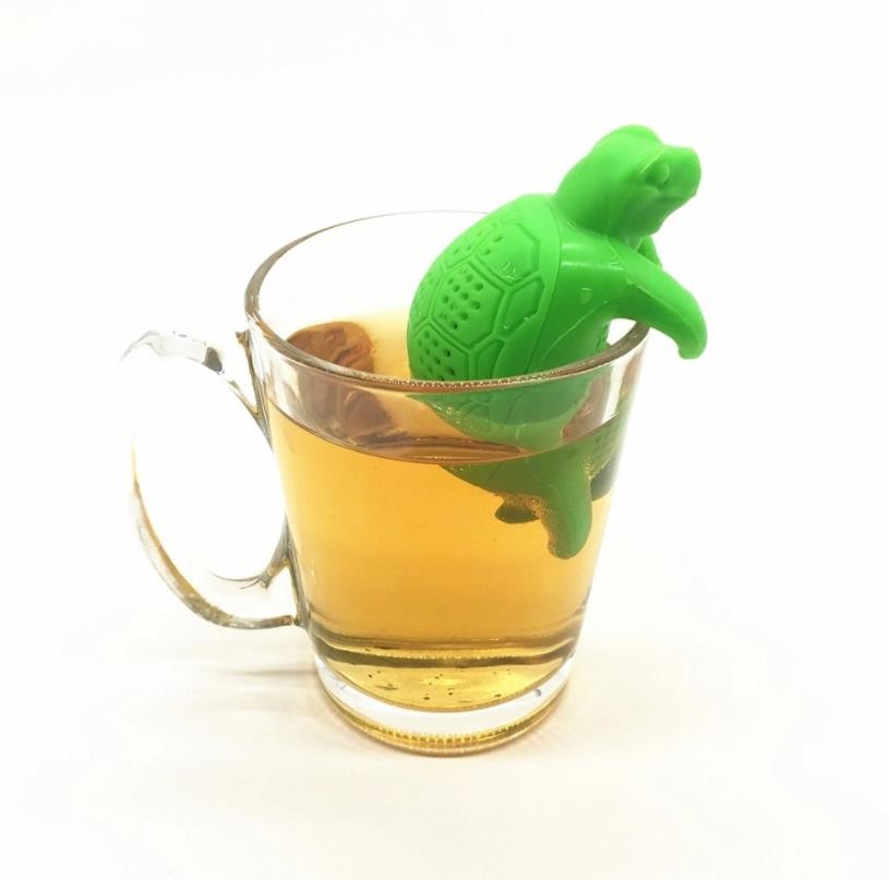 Green Color Animal shaped Tortoise Food Grade Silicone Tea strainers