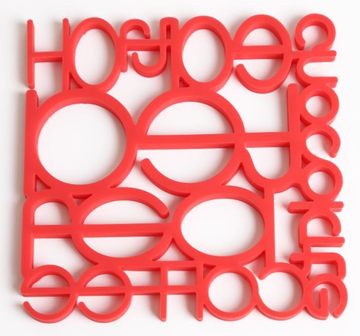 Hollow Numbers Silicone Kitchen Products , Silicone Placemat Plate Square Shape