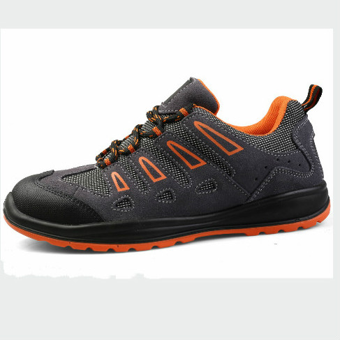 High Quality  Puncture Resistant Fly Knit Fabric and Suede Leather Safety Shoe With Steel Toe