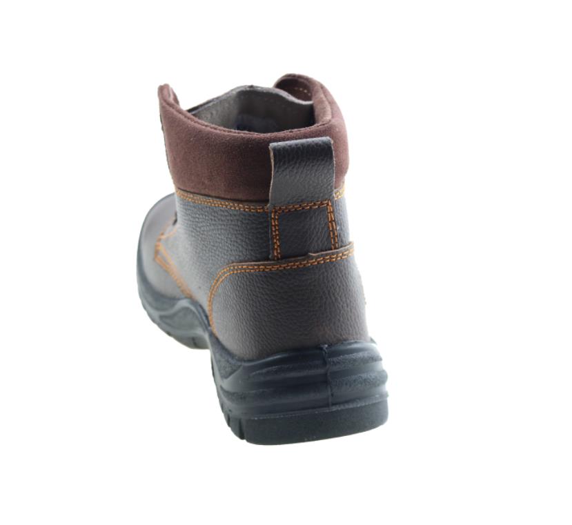 Brown genuine leather steel toe non slip industrial safety boots men