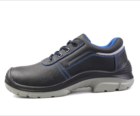 Steel toe and lacing up work shoes with anti slip for men safety shoes