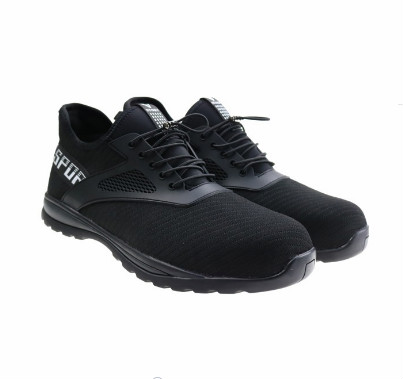 Light Weight Black Fly Knit  Safety Shoes With Men And Women For Work