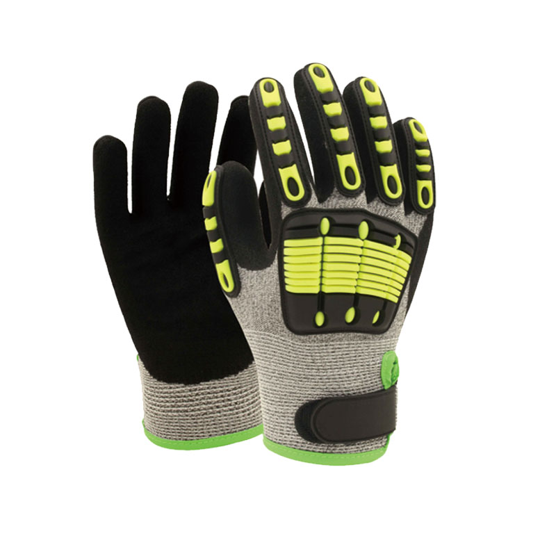Anti-vibration oil resistant mechanical working gloves for oil and gas