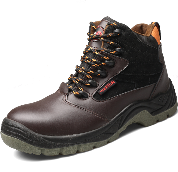 High quality smooth leather composite toe cap density PU boots
