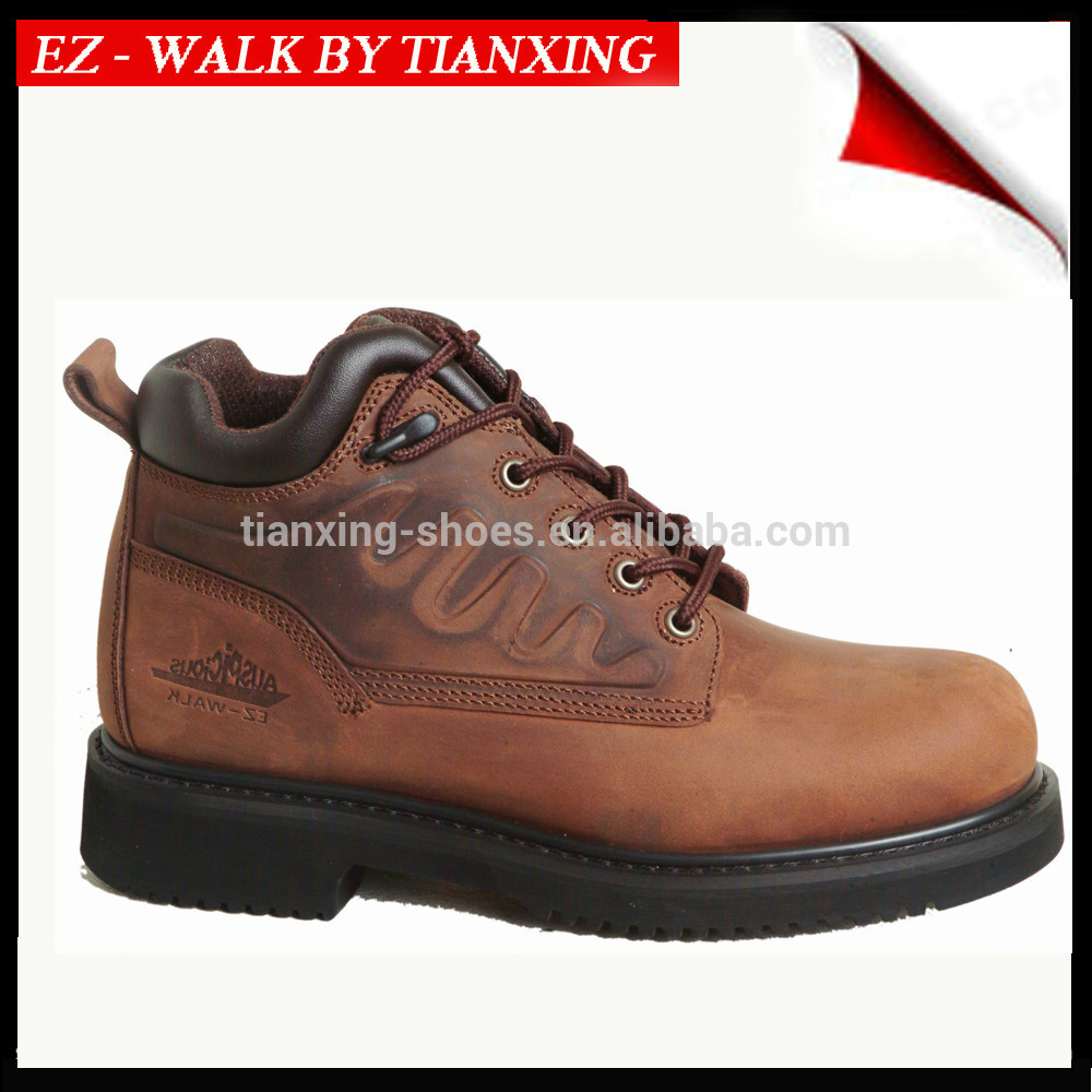 Sided Elastic Safety shoes with genuine leather and steel toe