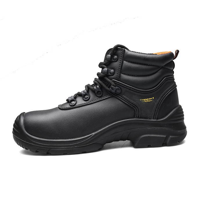 Oem leather men's safety boot with steel toe
