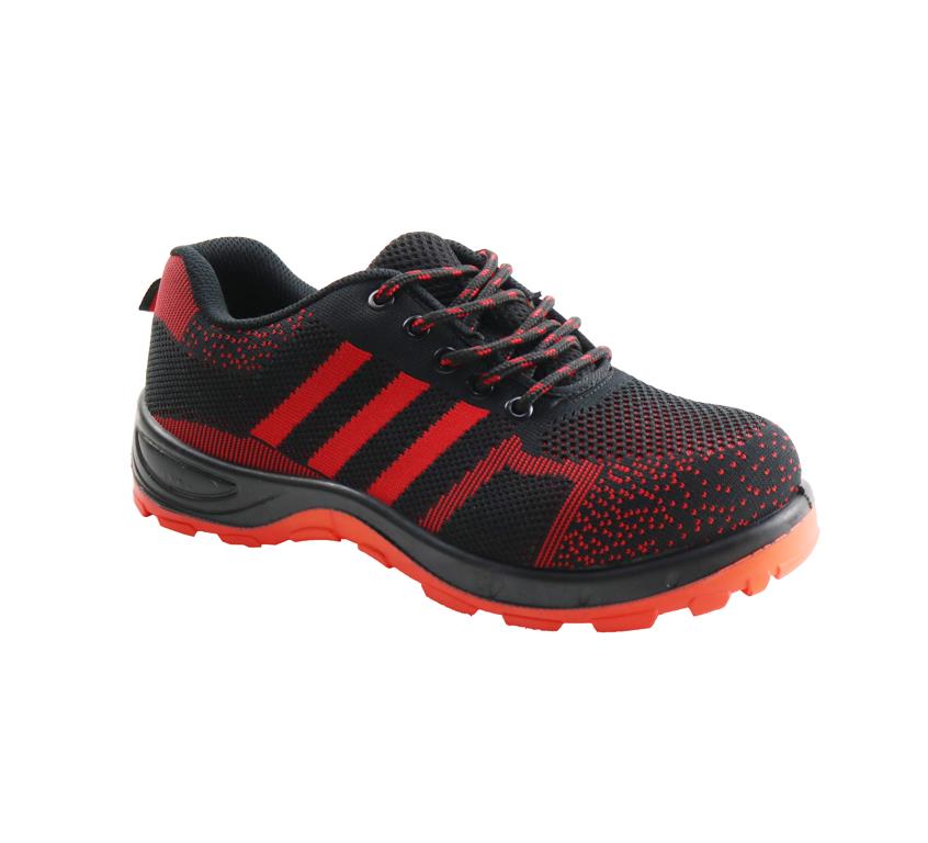 In Stock Breathable sport flykniting safety shoes with steel toe and steel plate