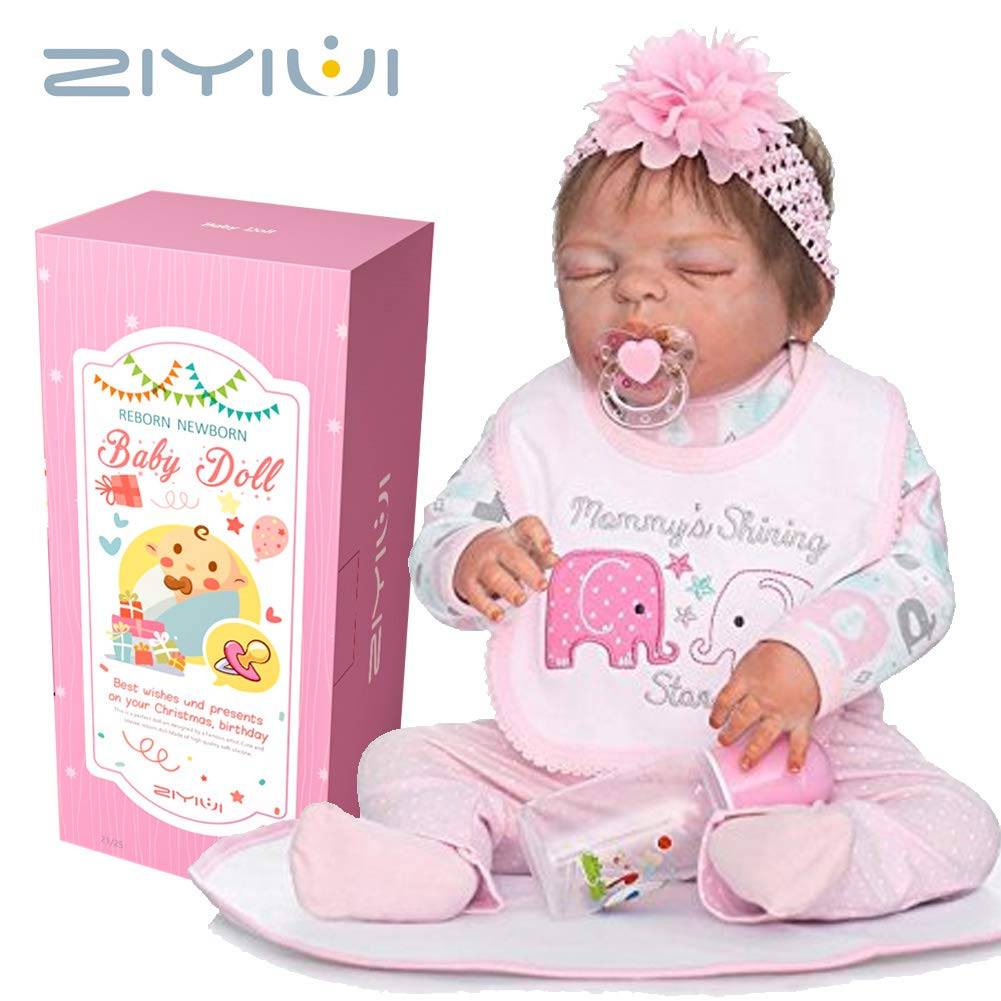ZIYIUI 23 Full Body Silicone Vinyl Reborn Doll Lifelike Anatomically Correct Baby Girl Doll