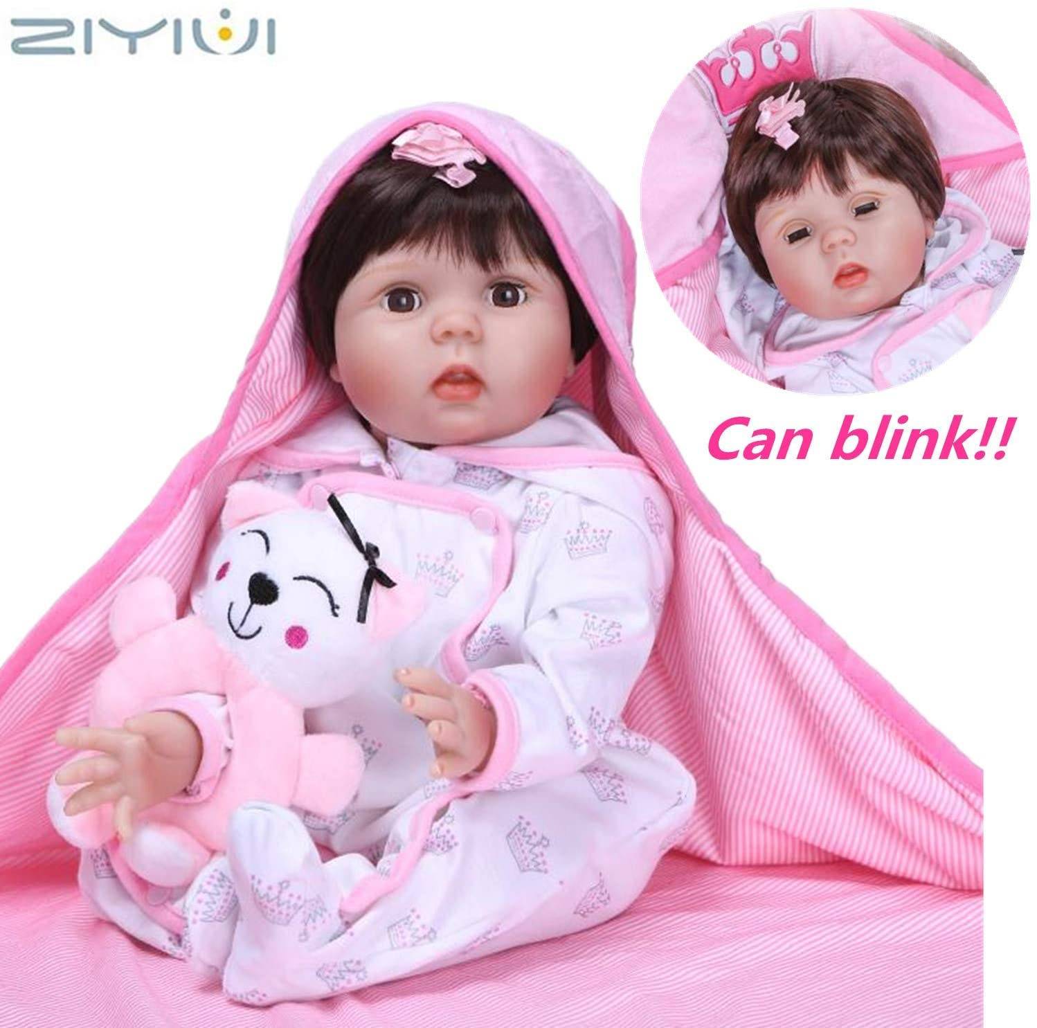 ZIYIUI 22 Inch 55 CM Real Life Reborn Toddler Dolls Soft Vinyl Silicone Real Girl Boy Toy Doll ,Eyes Can Blink Reborn baby doll Featured Image