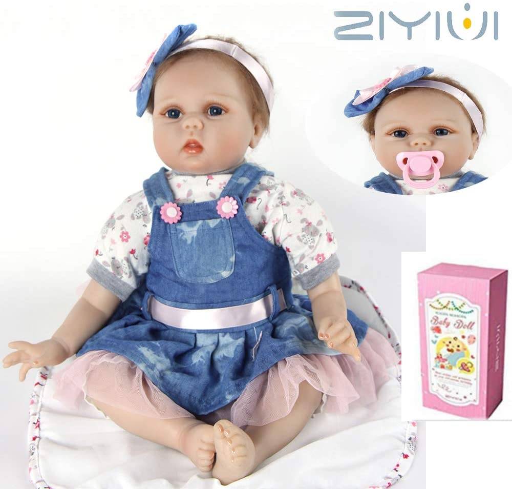 ZIYIUI Reborn Baby Dolls Soft Vinyl Silicone Handmade Babies Looks Real Toddlers Girl 22 Inch Toys Gifts real life baby dolls Featured Image