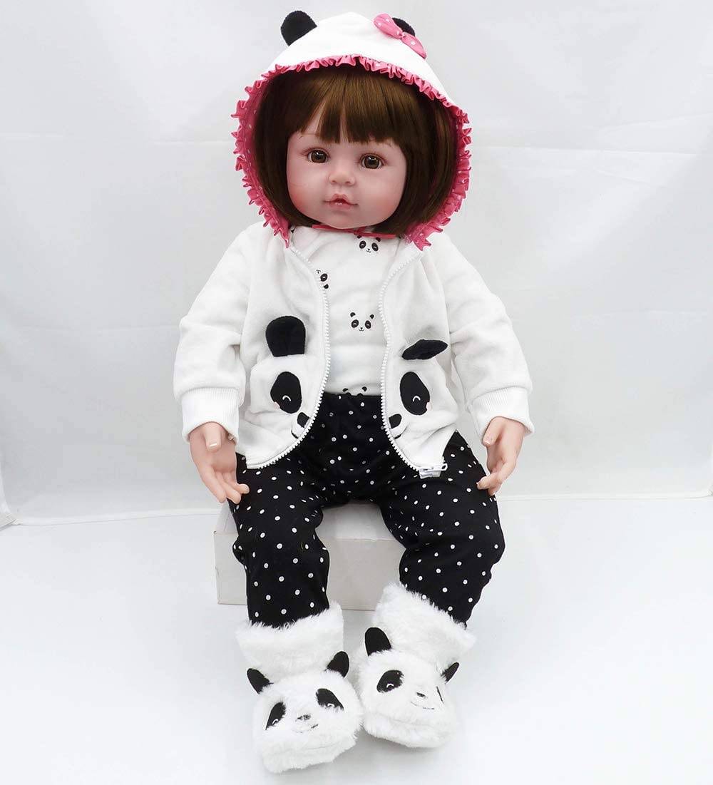 ZIYIUI 24 60 cm Reborn Baby Doll Vinilo de Silicona Suave Hecho a Mano Realista Newborn Doll Baby Playmate Navidad