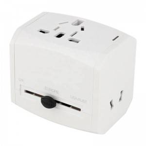 Good Quality Factory Directly 2USB+1TYPE-C Universal Travel Adapter Multi Plugs