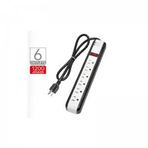 6 Outlet Surge Protector Power Strip with 1200 Joules with 6 Foot Power Cord Power Strip Socket