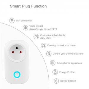 Factory Price Manufacturer Supplier White Smart Plug Wifi 16A