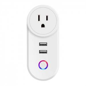 Factory Price Manufacturer Supplier Remote Control Of Mobile App Wifi Smart US Plug With USB Outlet