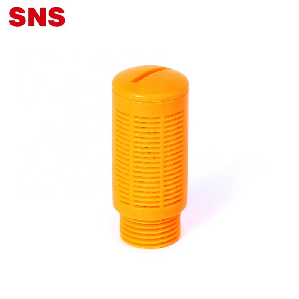 SNS PSL Series orange color pneumatic exhaust silencer filter plastic air muffler for noise reducing