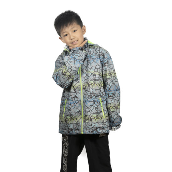 Kids Boys&Girls Outdoor Color Block Fleece Lining Windproof Jackets with Hood Softshell Jacket Kids Formal Winter Coats Featured Image