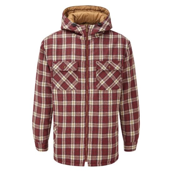 Custom Design Waterproof Breathable Outdoor Grid Softshell Jacket for Mens Winter Wear with Fleece Lining