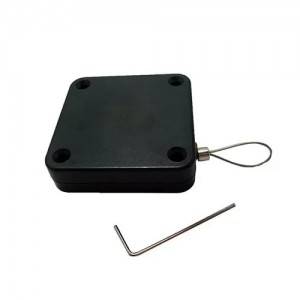 Heavy Duty Square Retractable Pull Box Stainless Steel Cable Display Recoiler For Retail